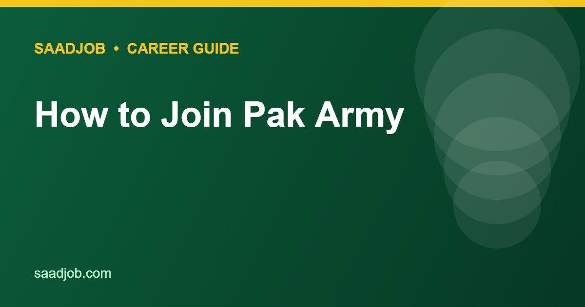 How to Join Pak Army