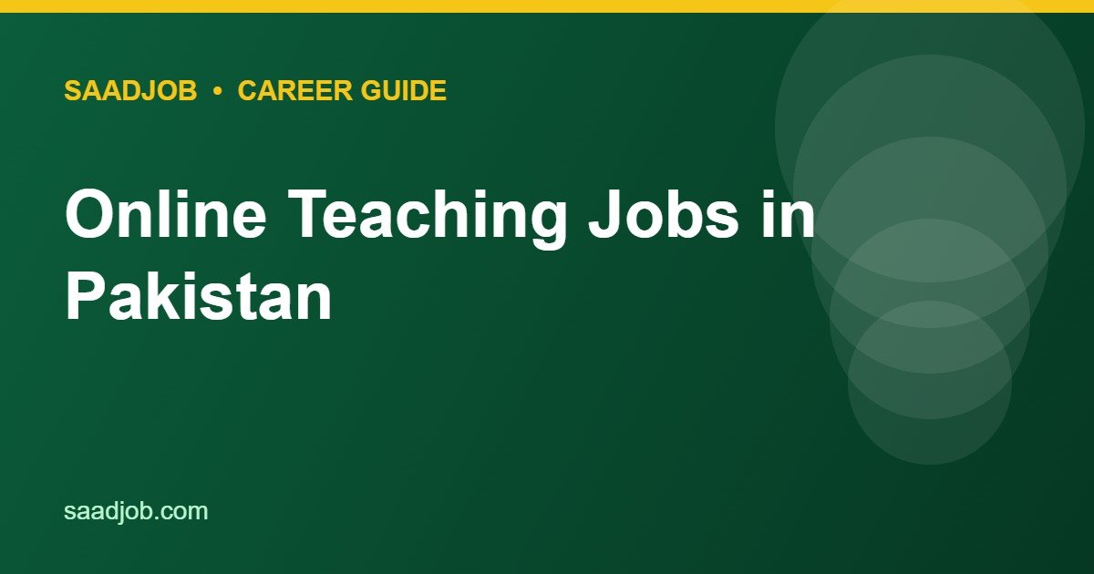 Online Teaching Jobs in Pakistan